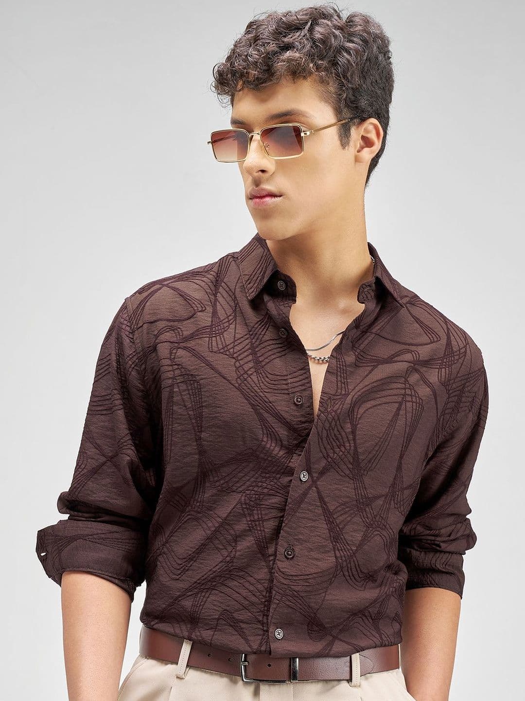 HIGHLANDER Men Slim Fit Printed Casual Shirt - view 1