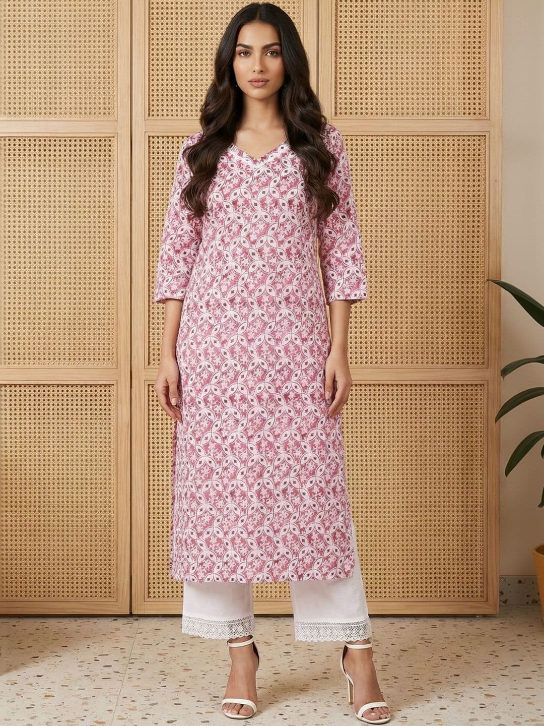 AURELIA Women Geometric Printed Kurta - view 1