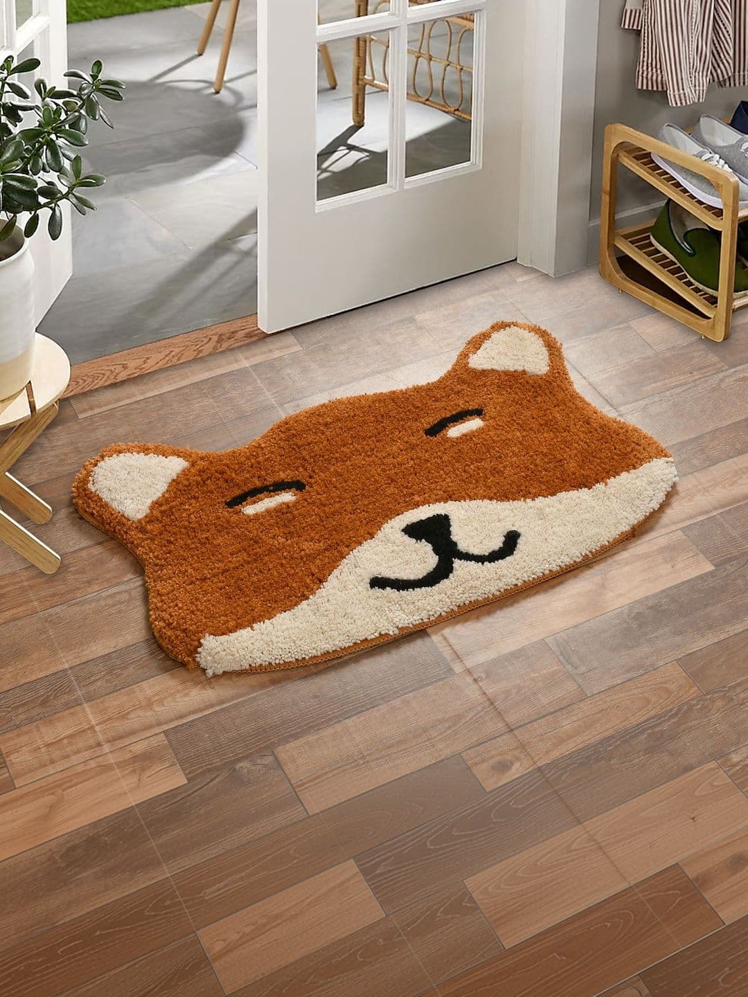 FINE TEX WORLD Mustard Self Design Antiskid Doormats - view 1