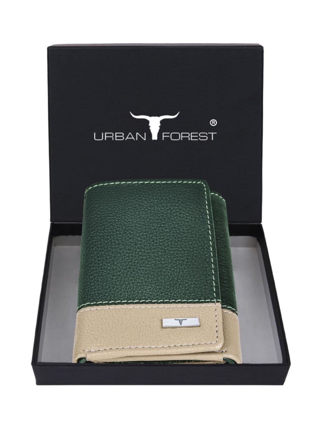 URBAN FOREST Men Colourblocked Leather Three Fold Wallet - view 1