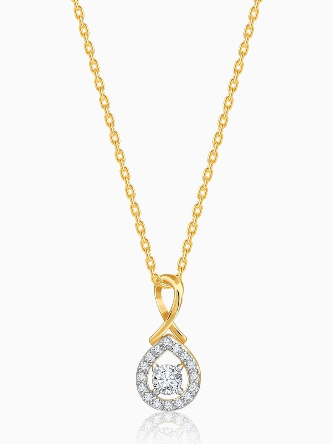 GIVA 14KT Gold Raindrop Pendant With 0.34 Carat Lab Grown Diamond -0.85 gm - view 1