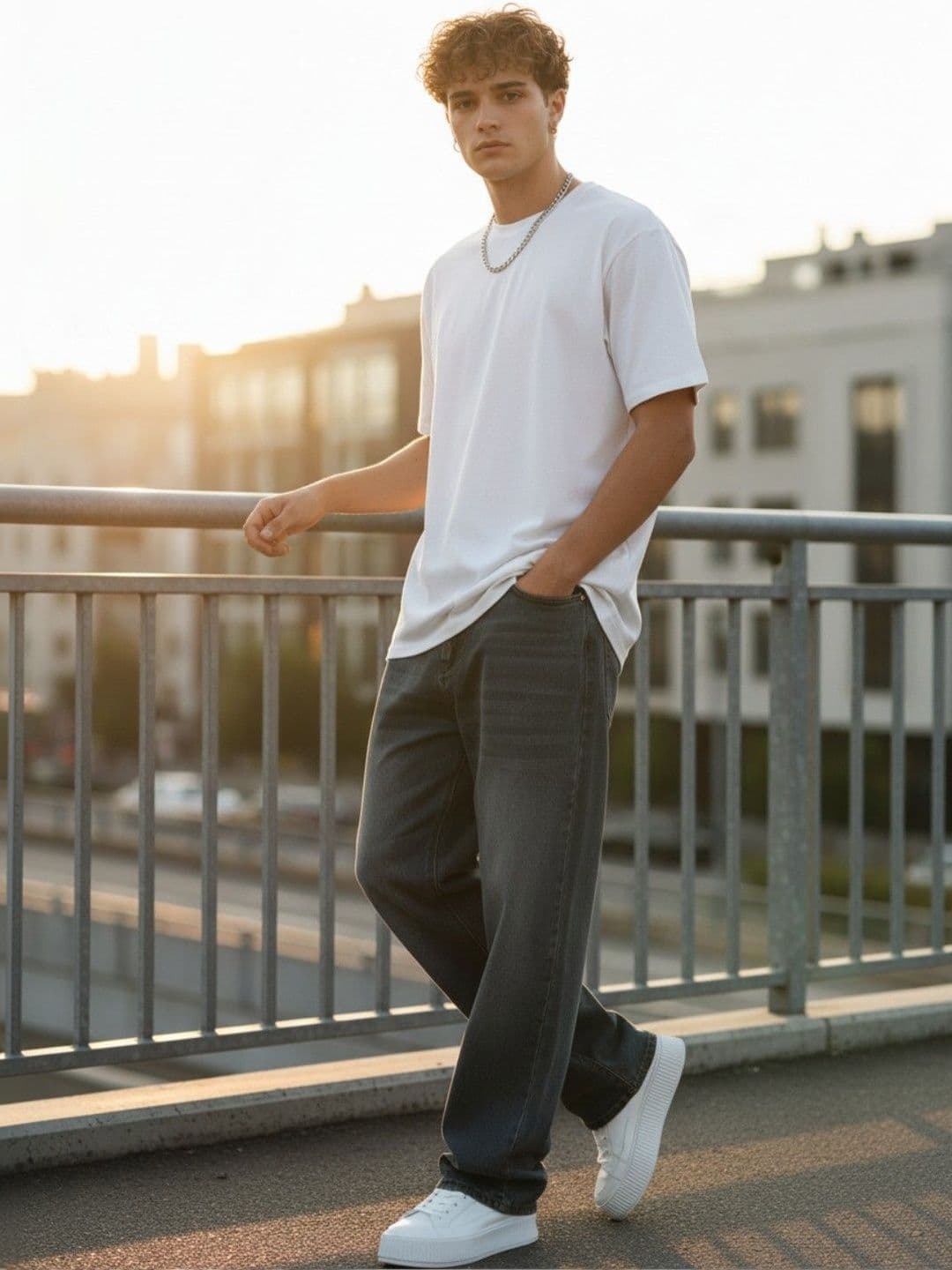 glitchez Men Relaxed Fit High-Rise Light Fade Jeans - view 1