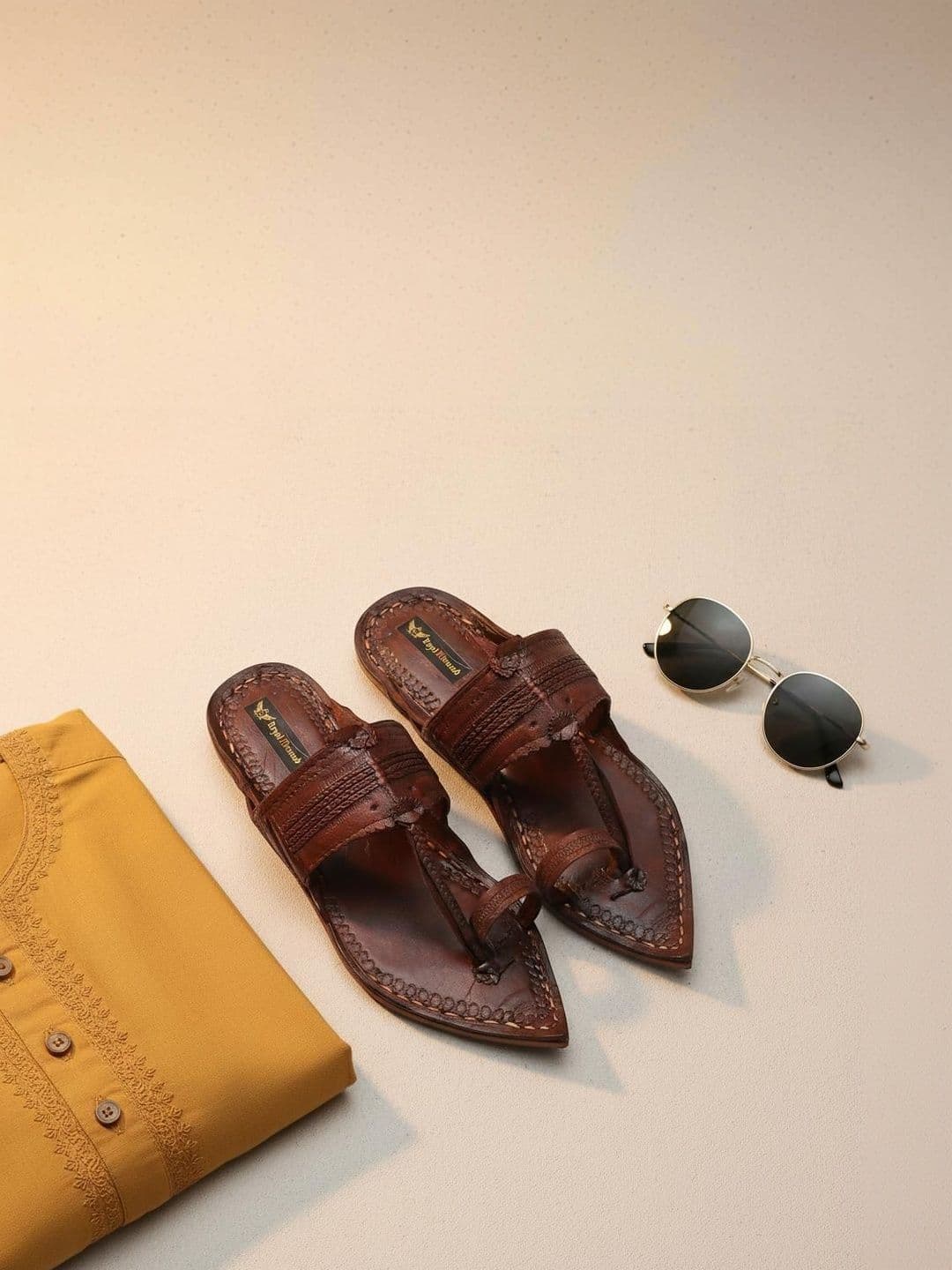 ROYAL KHWAAB Men Ethnic Leather Comfort Sandals - view 1