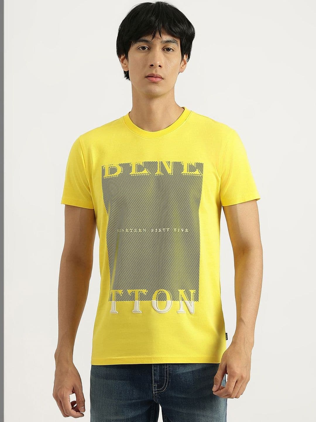 United Colors of Benetton Men Typography Printed Pure Cotton T-shirt - view 1