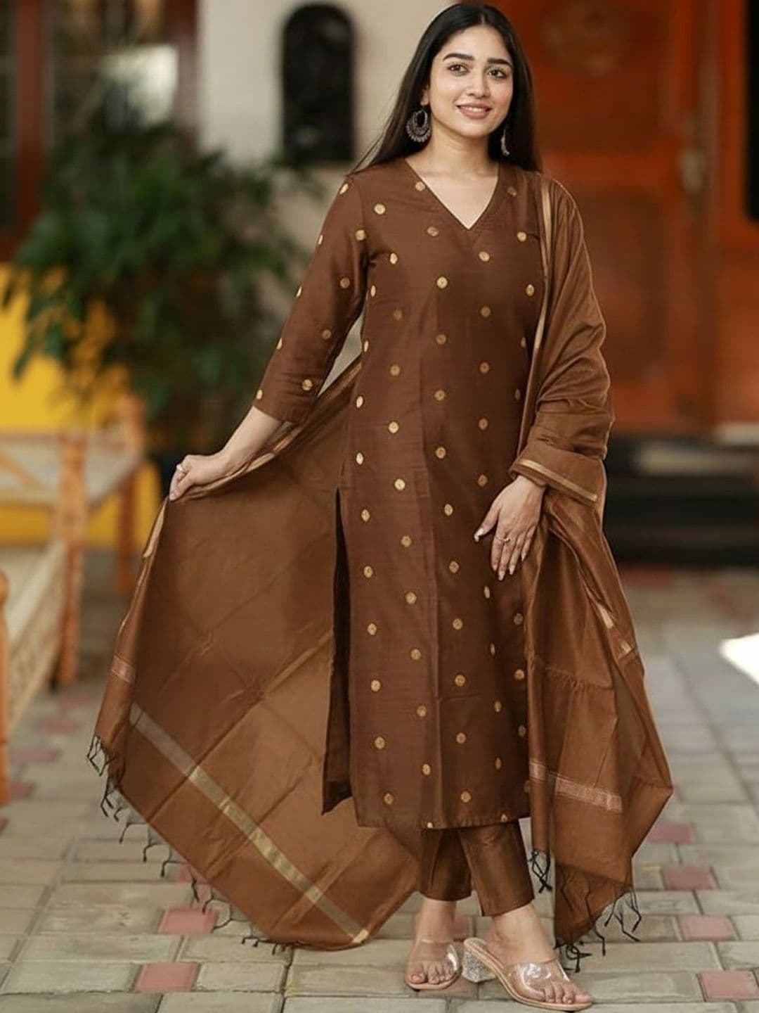 KALINI Women Regular Kurta with Trousers & With Dupatta - view 1