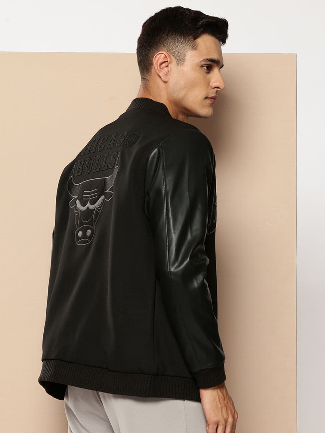 NBA Chicago Bulls Applique Detail Mandarin Collar Bomber Jacket - view 1