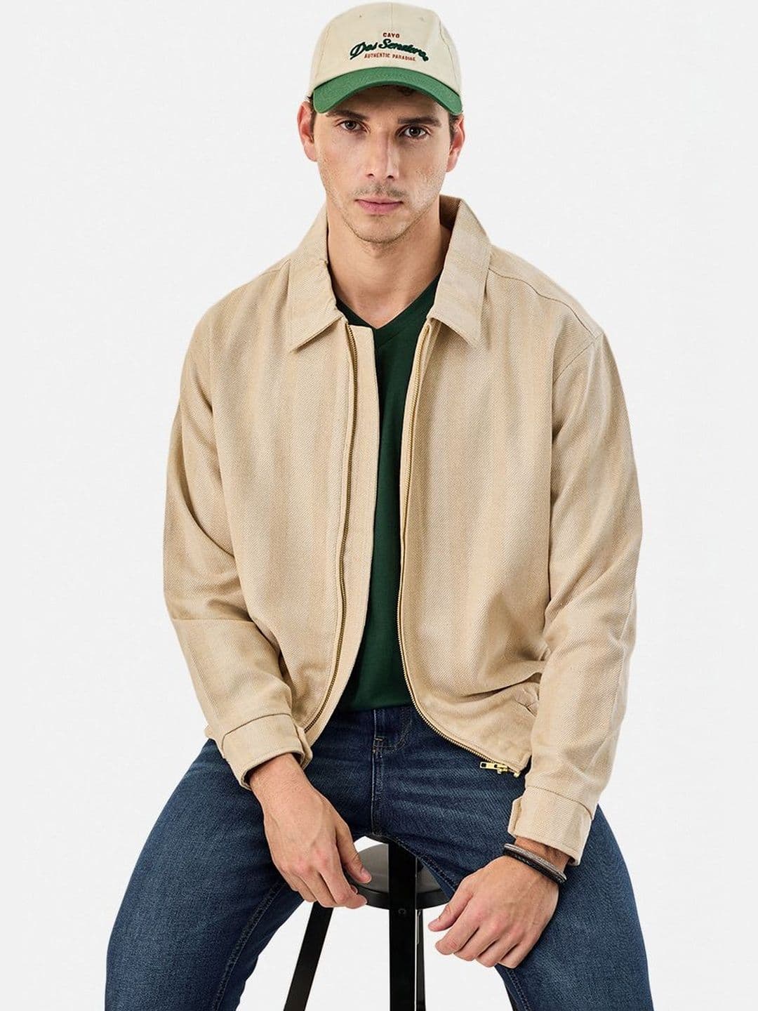 Snitch Beige Stripes Jacket - view 1