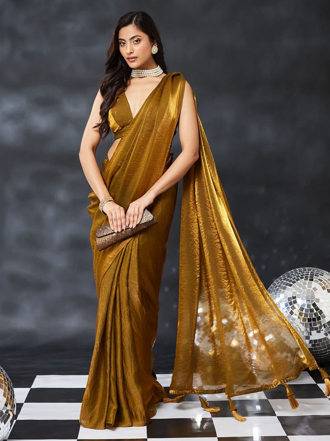 kasee Beads and Stones Silk Blend Saree - view 1