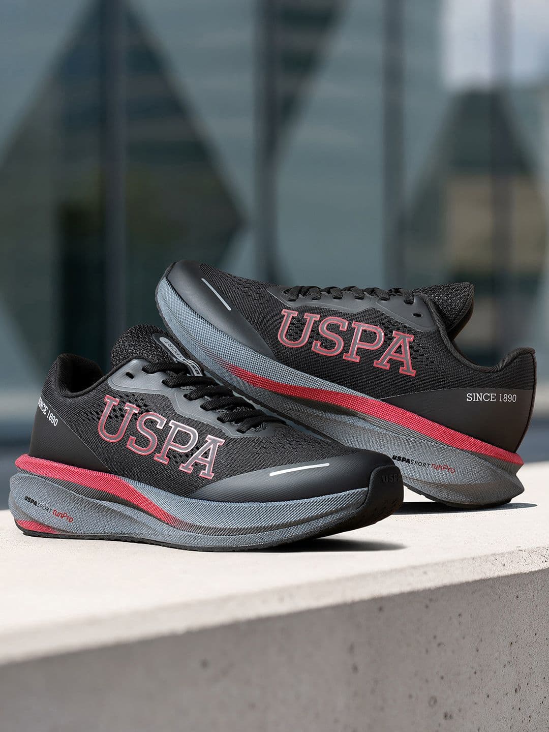 U.S. Polo Assn. Rainer Black Run Pro Running Shoes - view 1