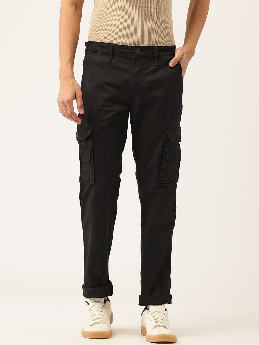 Integriti Men Smart Slim Fit Mid-Rise Stretchable Cargo Style Jeans - view 1