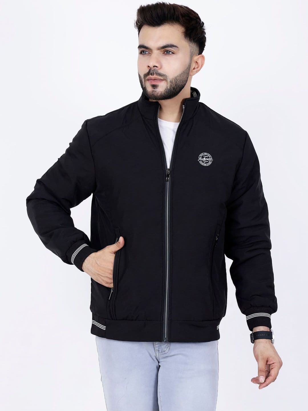 Dollar Men Brand Logo Bomber Jacket - view 1