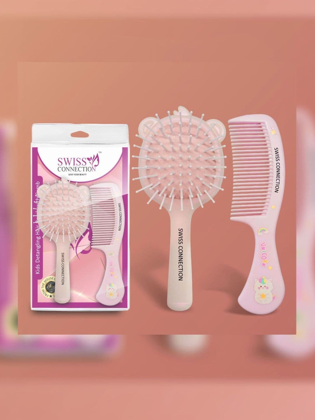 Swiss Connection Set Of 2 Soft Paddle Hair Brush - view 1