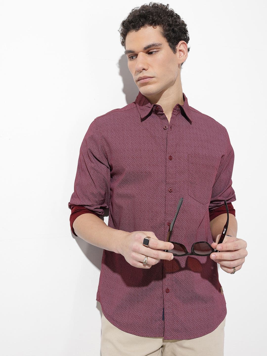 The Roadster Life Co. Pure Cotton Geometric Printed Casual Shirt - view 1