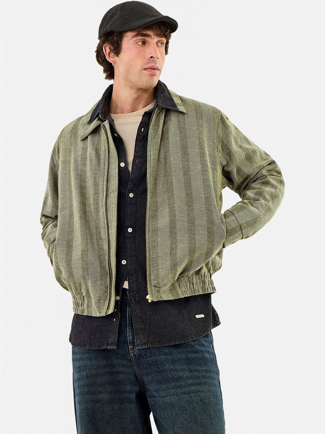 Snitch Olive Stripes Jacket - view 1