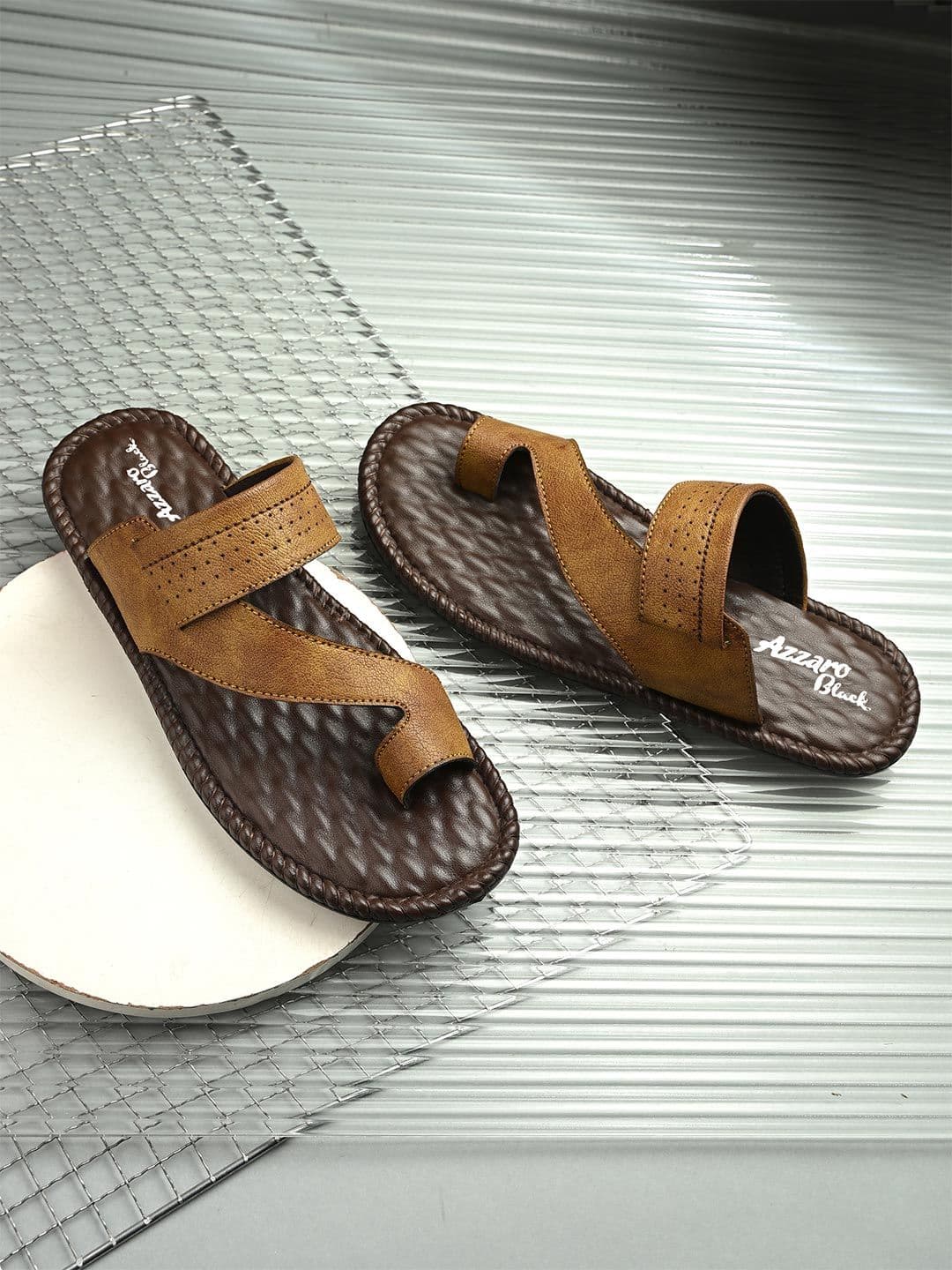Azzaro Black Men Thong Flip-Flops - view 1