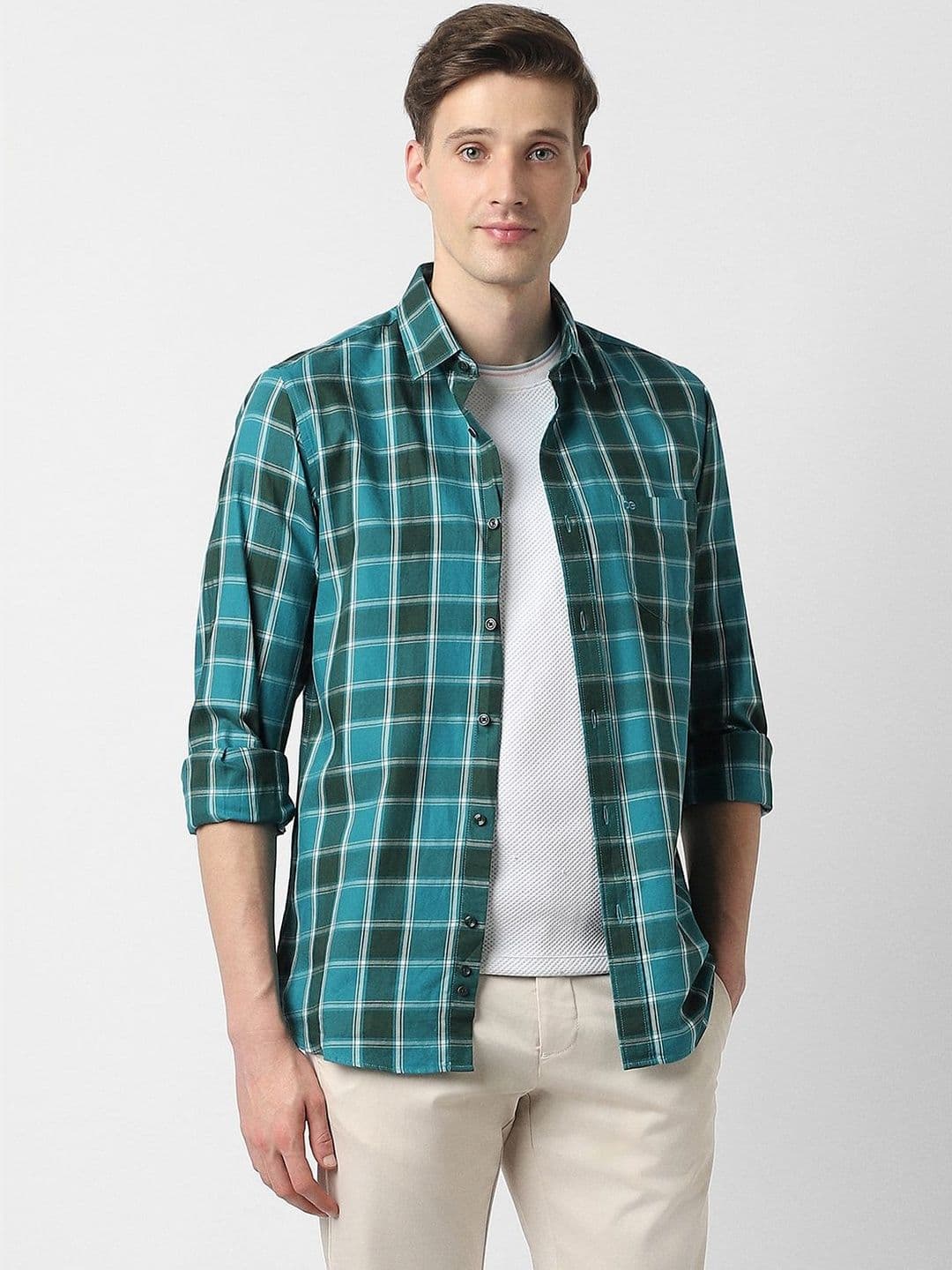 Peter England Casuals Men Slim Fit Checked Casual Shirt - view 1