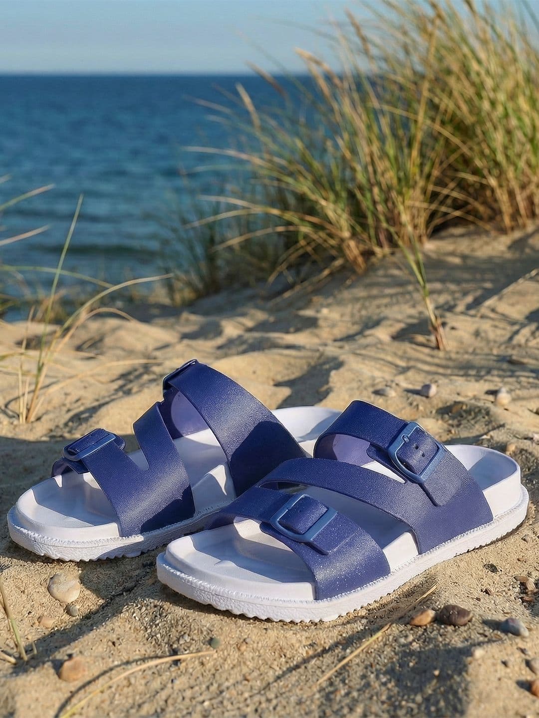 IMPAKTO Men Textured Buckled Slip-On Flip-Flops - view 1