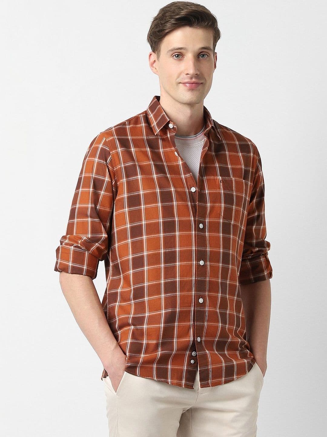 Peter England Casuals Men Slim Fit Checked Casual Shirt - view 1