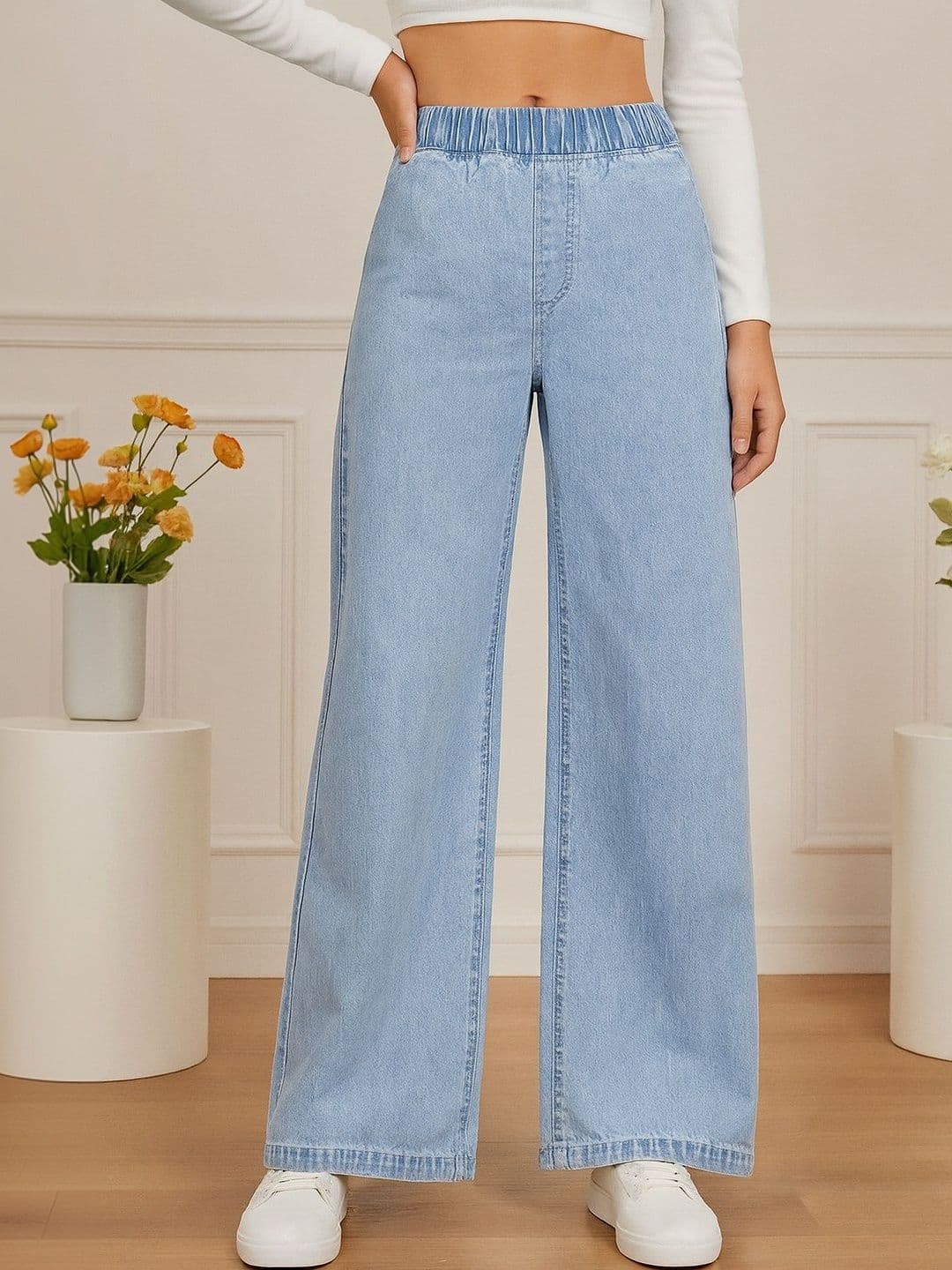 KASHIANXSTYLE Women Comfort Boyfriend Fit High-Rise Light Fade Stretchable Jeans - view 1