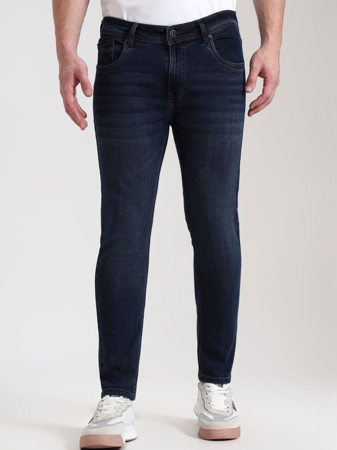Greenfibre Men Slim Fit Mid-Rise Light Fade Stretchable Jeans - view 1