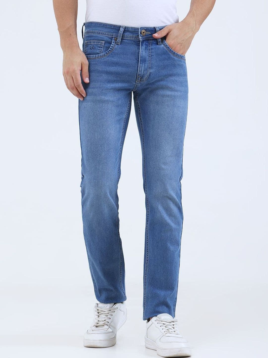 Greenfibre Men Slim Fit Mid-Rise Light Fade Jeans - view 1