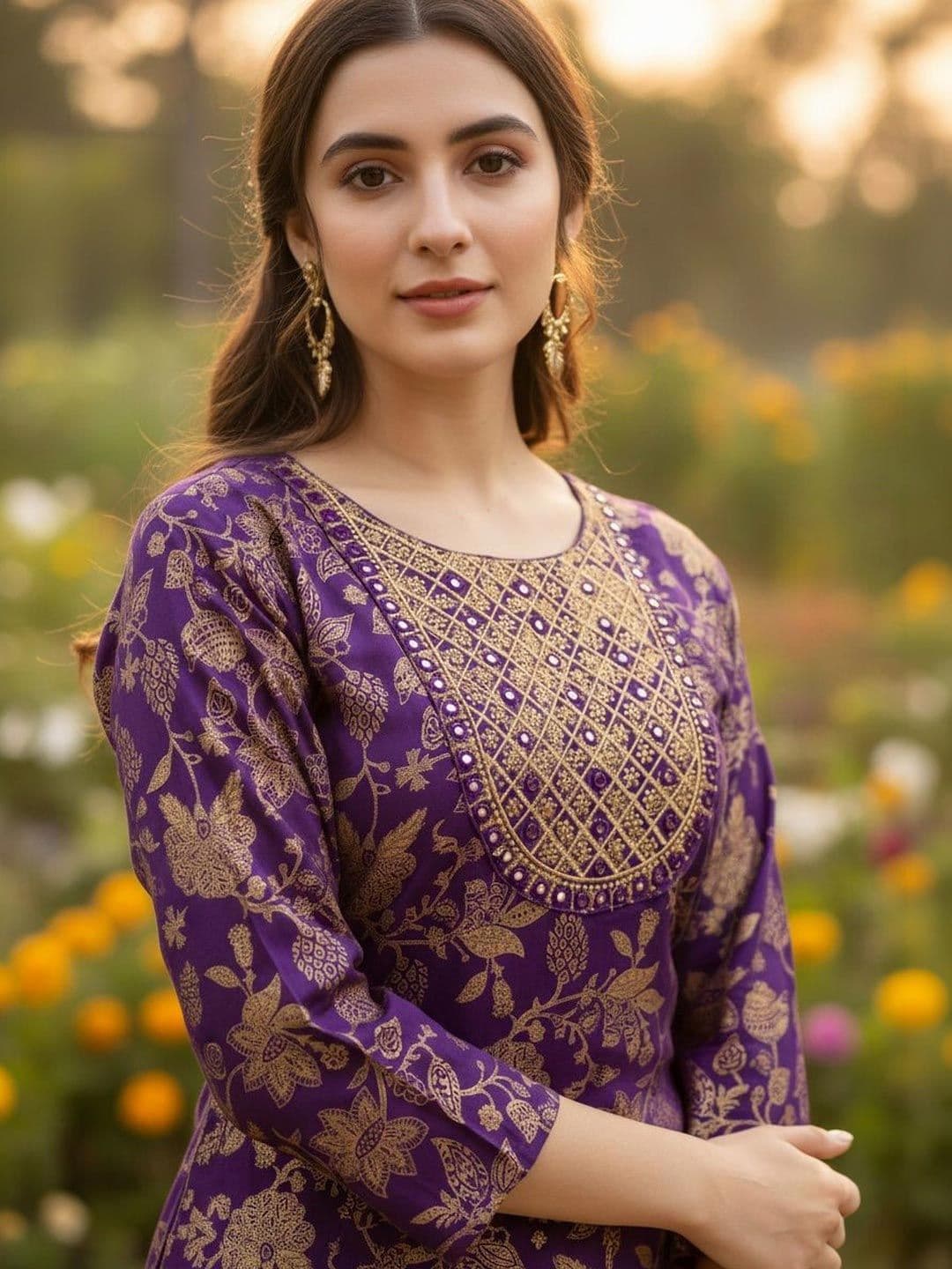 Pjyot by surhi Women Ethnic Motifs Printed Thread Work Kurta - view 1