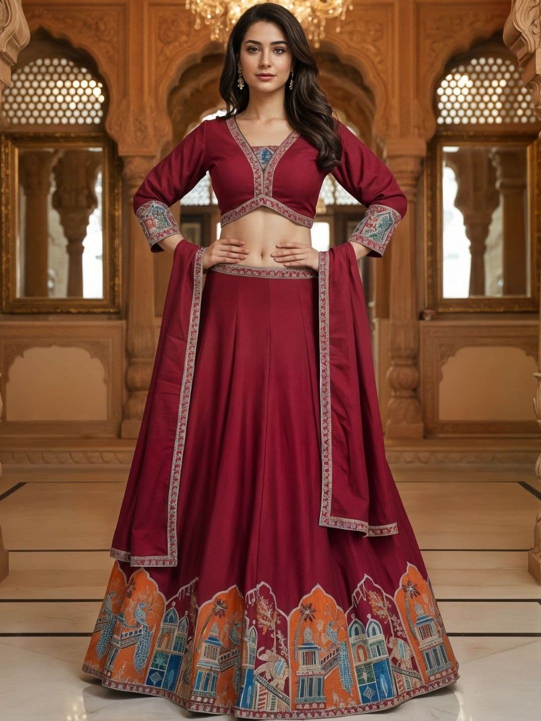 Chhabra 555 Embroidered Lehenga Choli With Dupatta - view 1