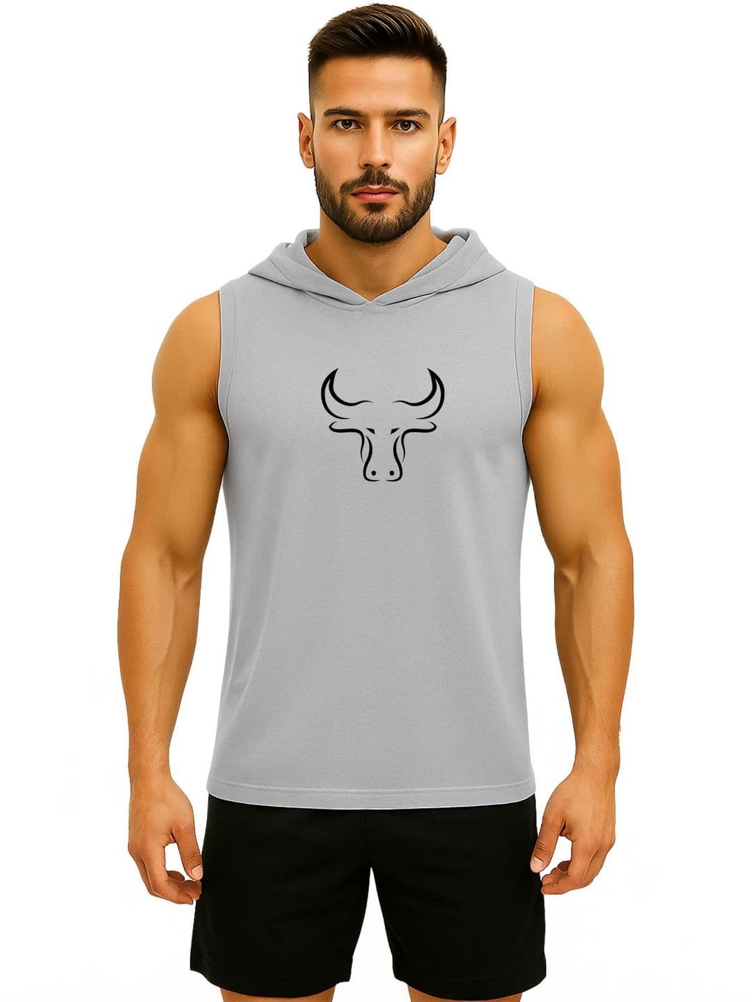 3Colors Men Printed Hooded Neck Innerwear Vests - view 1