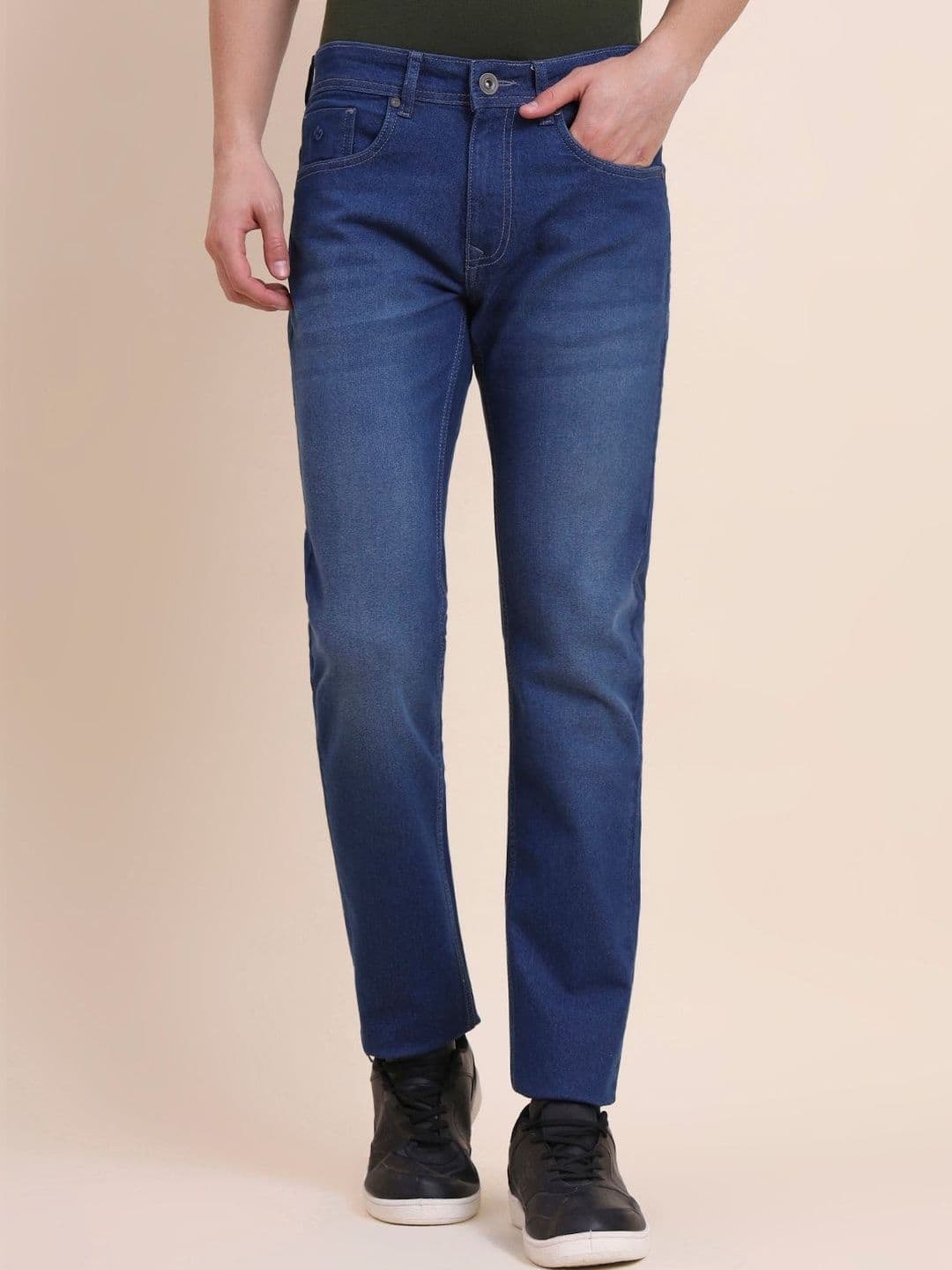 Greenfibre Men Slim Fit Mid-Rise Light Fade Jeans - view 1