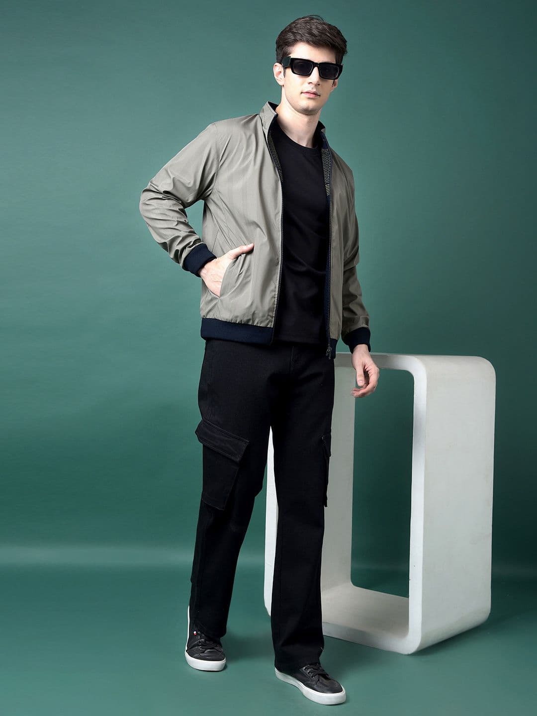 Crimsoune Club Mock Collar Reversible Bomber Jacket - view 1