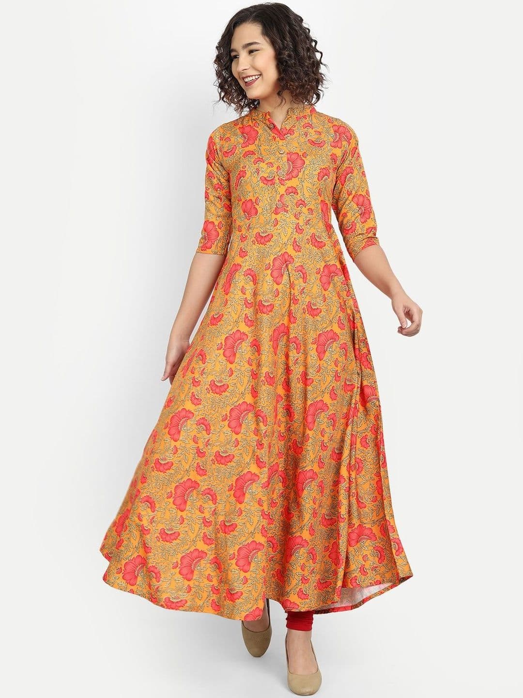 SZN Women Floral Printed Indie Prints Anarkali Kurta - view 1