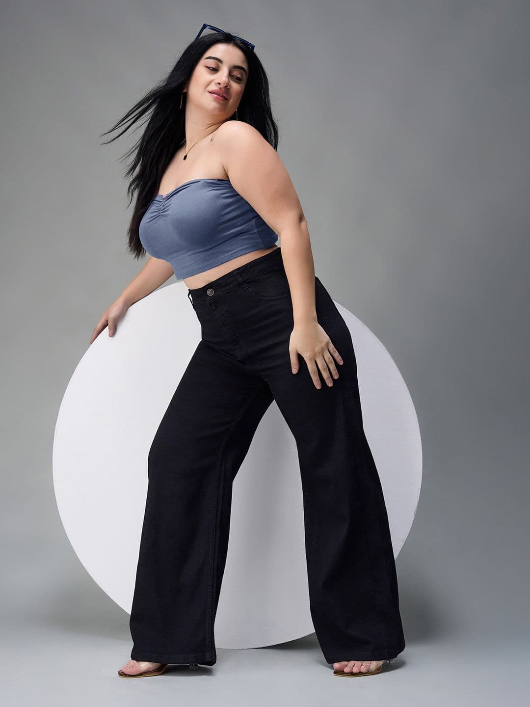 Miss Chase A+ Plus Size Women Wide Leg High-Rise Stretchable Jeans - view 1
