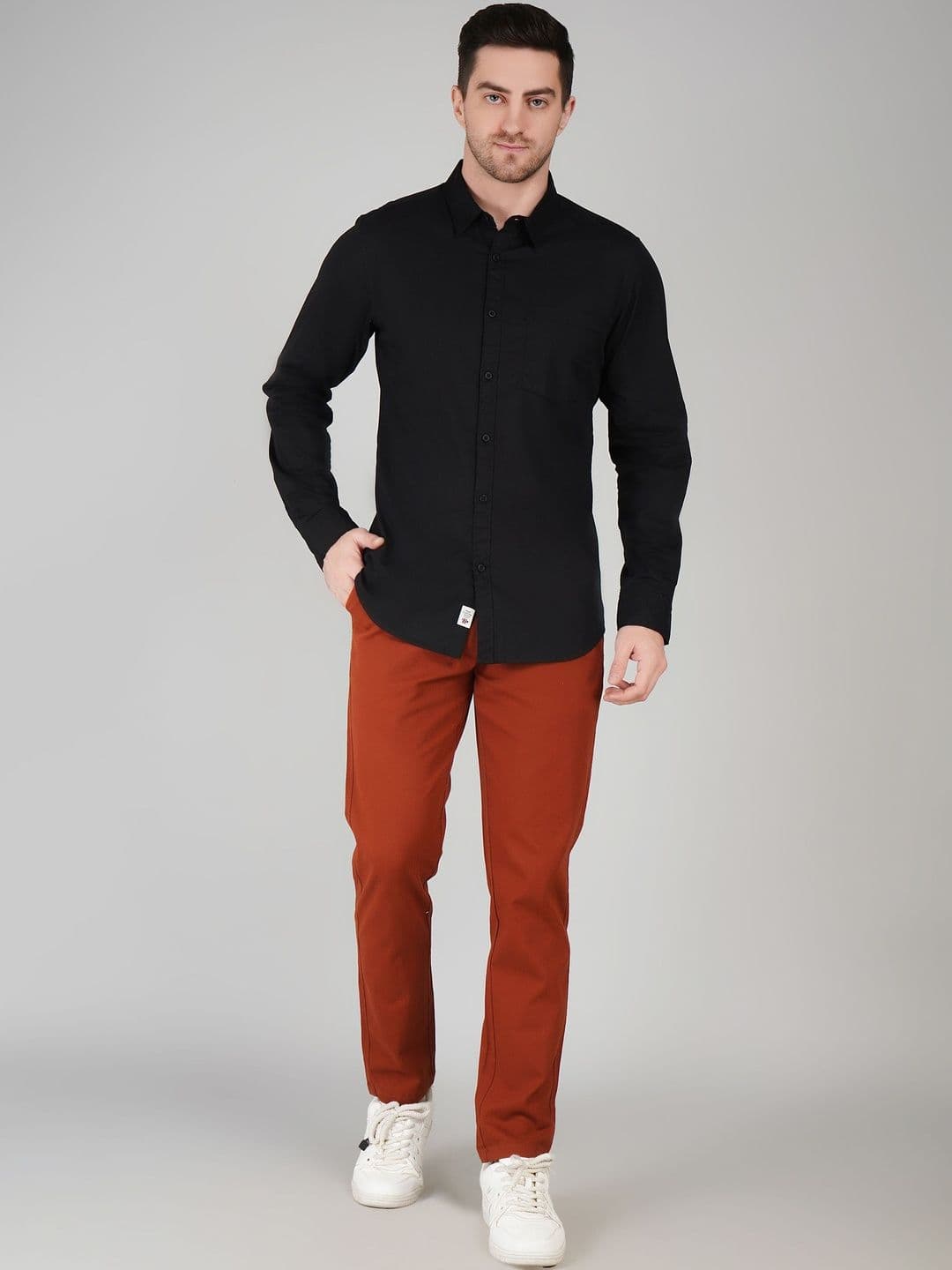 The Roadster Lifestyle Co Spread Collar Pure Cotton Shirt - view 1
