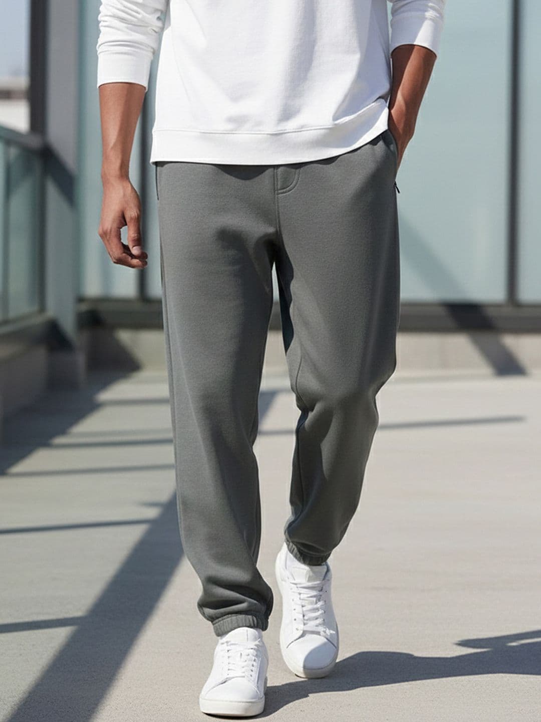 Bewakoof Men Charcoal Grey Oversized Joggers - view 1