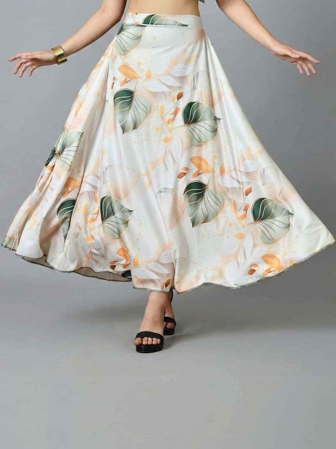 Vagisha Printed Polyester Maxi Flared Skirts - view 1