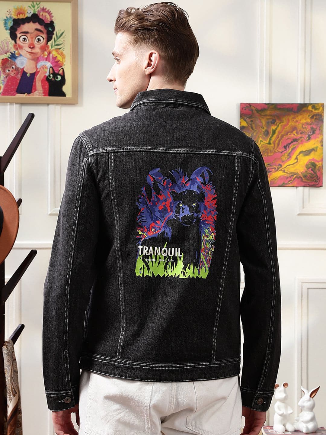 Eszett Men Graphic Printed Denim Jacket - view 1