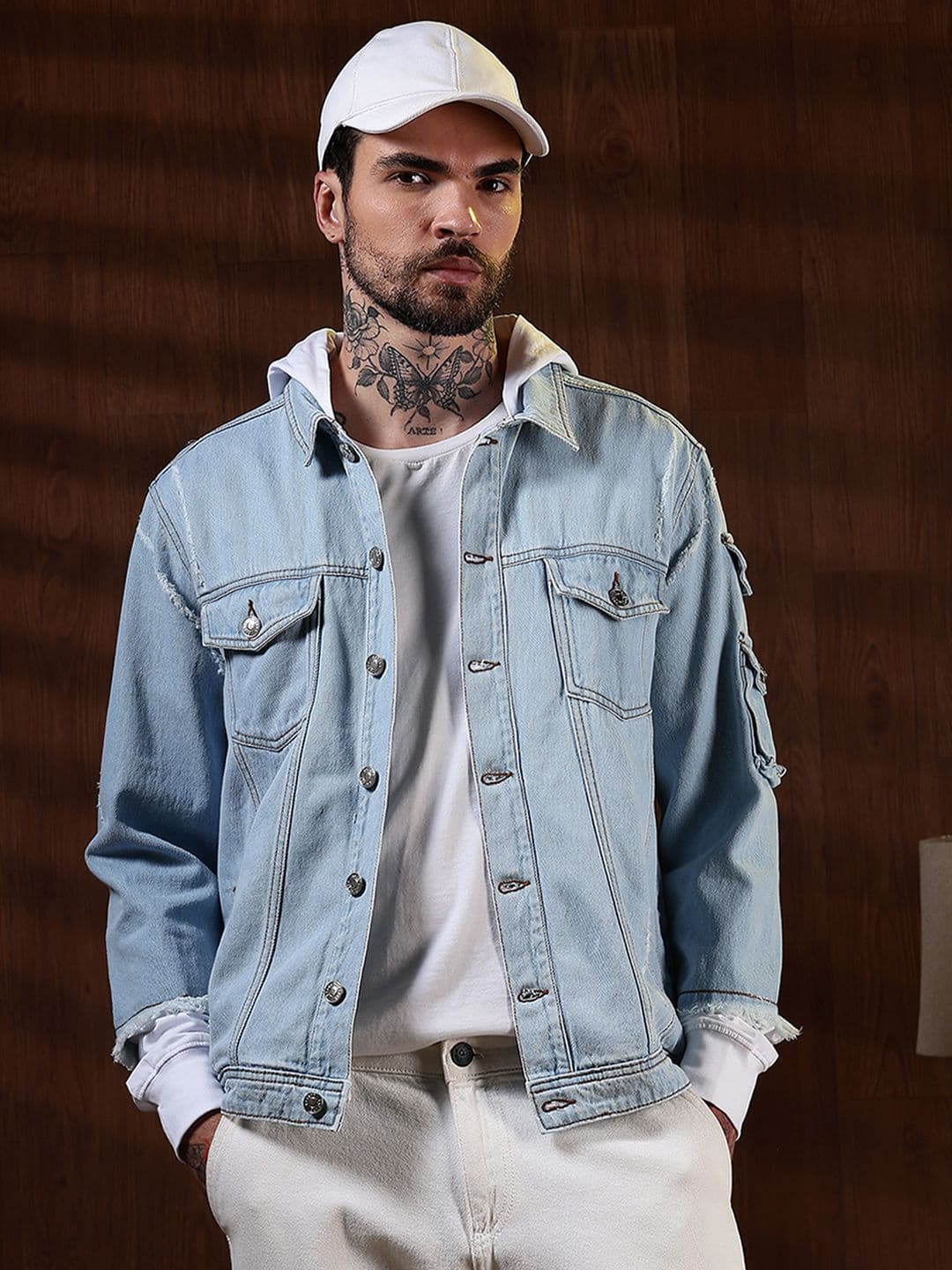 Eszett Men Washed Hooded Denim Jacket - view 1