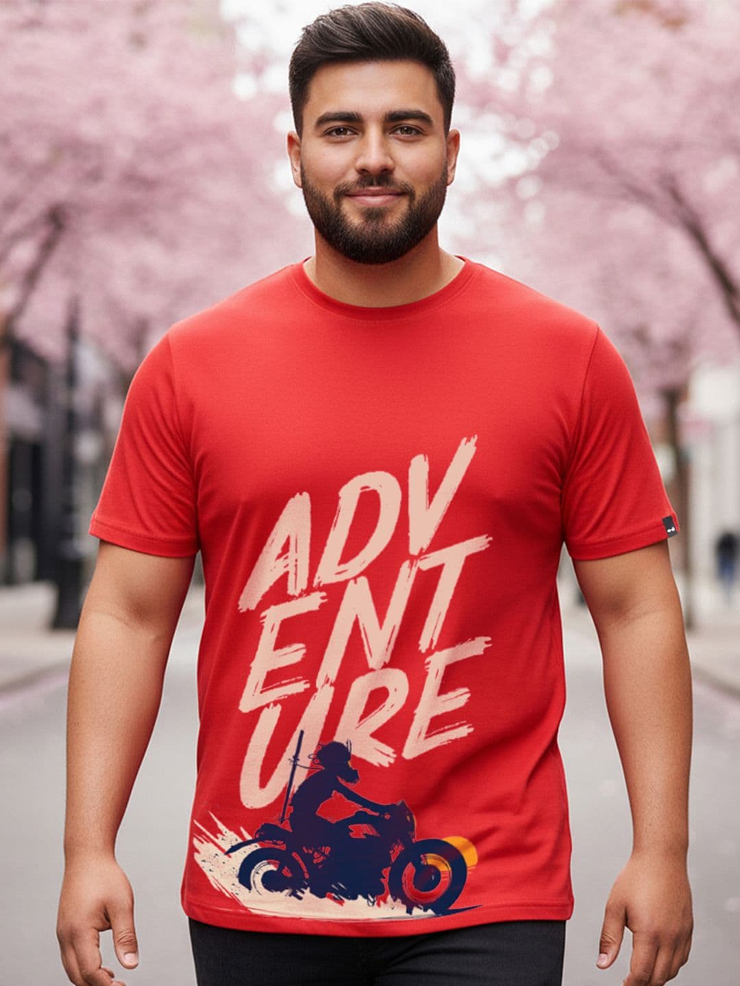 Bewakoof Plus Plus Size Men Red Typography Printed T-shirt - view 1