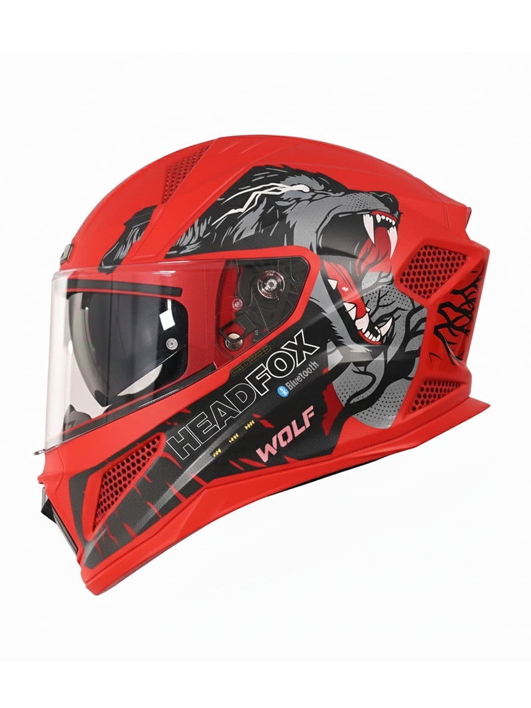 HEADFOX Men Wolf Smart Bluetooth Full Face Helmet