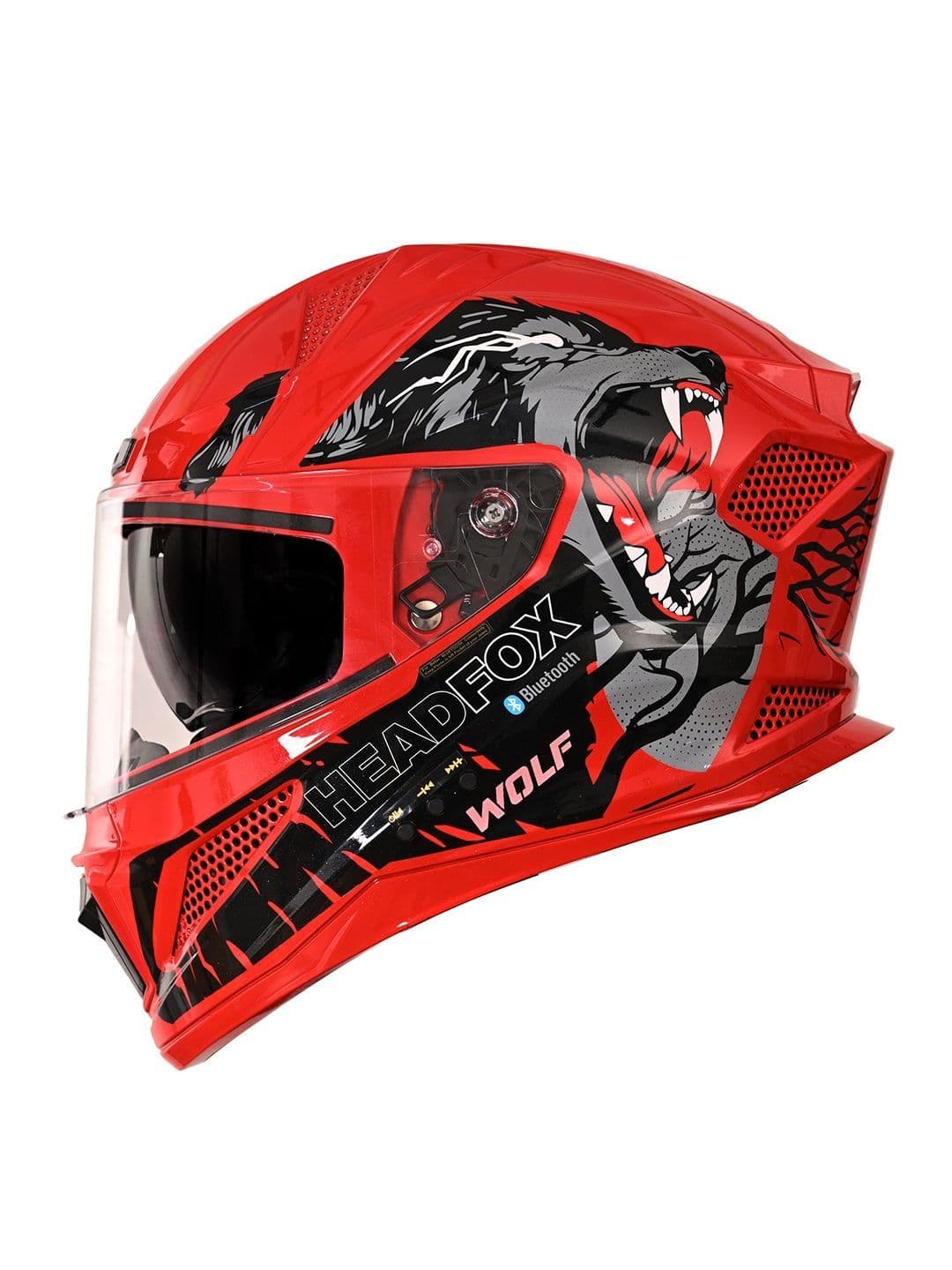 HEADFOX Men Wolf Smart Bluetooth Full Face Helmet