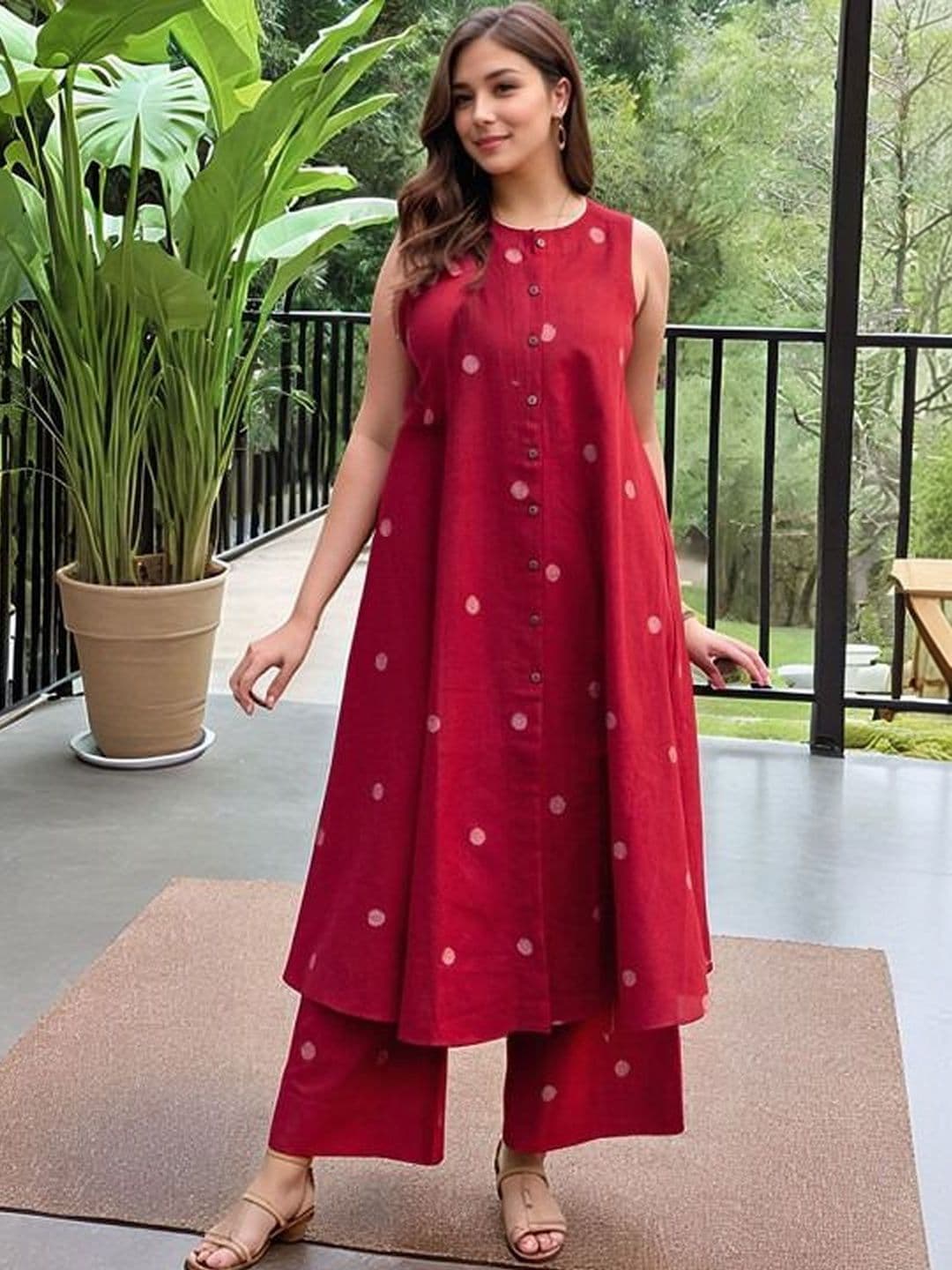 iEthniya Women Printed Regular Kurta with Palazzos - view 1