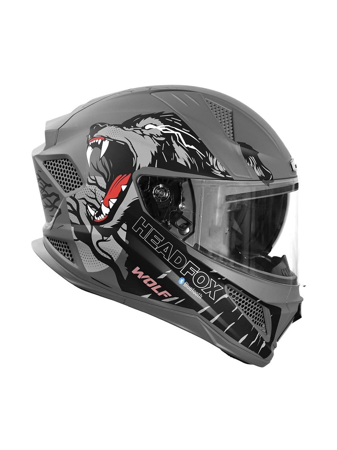 HEADFOX Men Wolf Smart Bluetooth Full Face Helmet