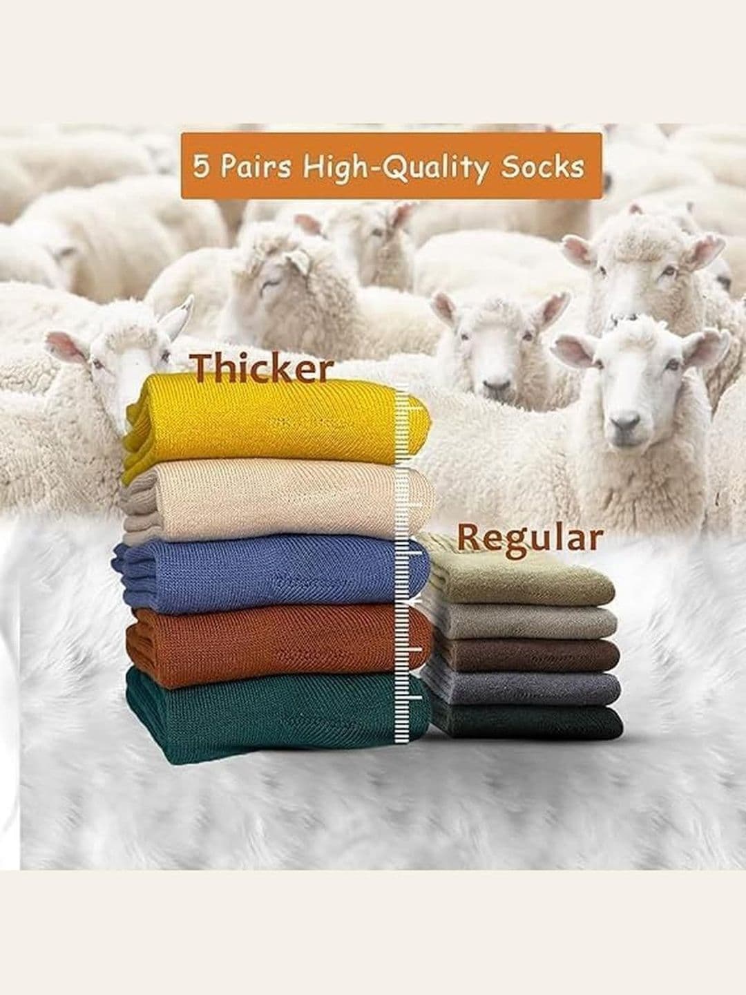 EL REGALO Unisex Pack of 5 Calf Length Socks - view 1
