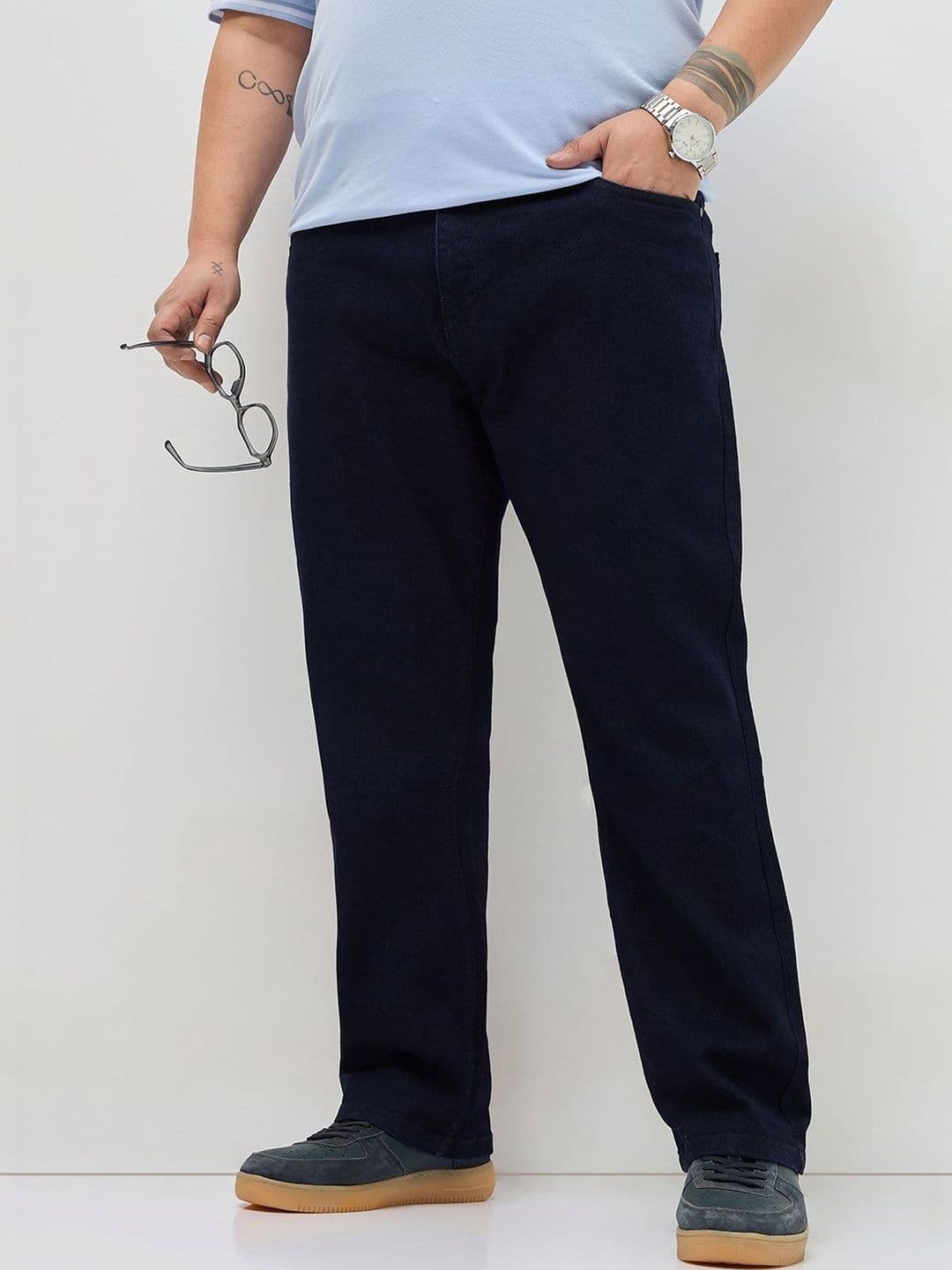 Urbano Plus Men Straight Fit Mid-Rise Heavy Fade Stretchable Jeans - view 1