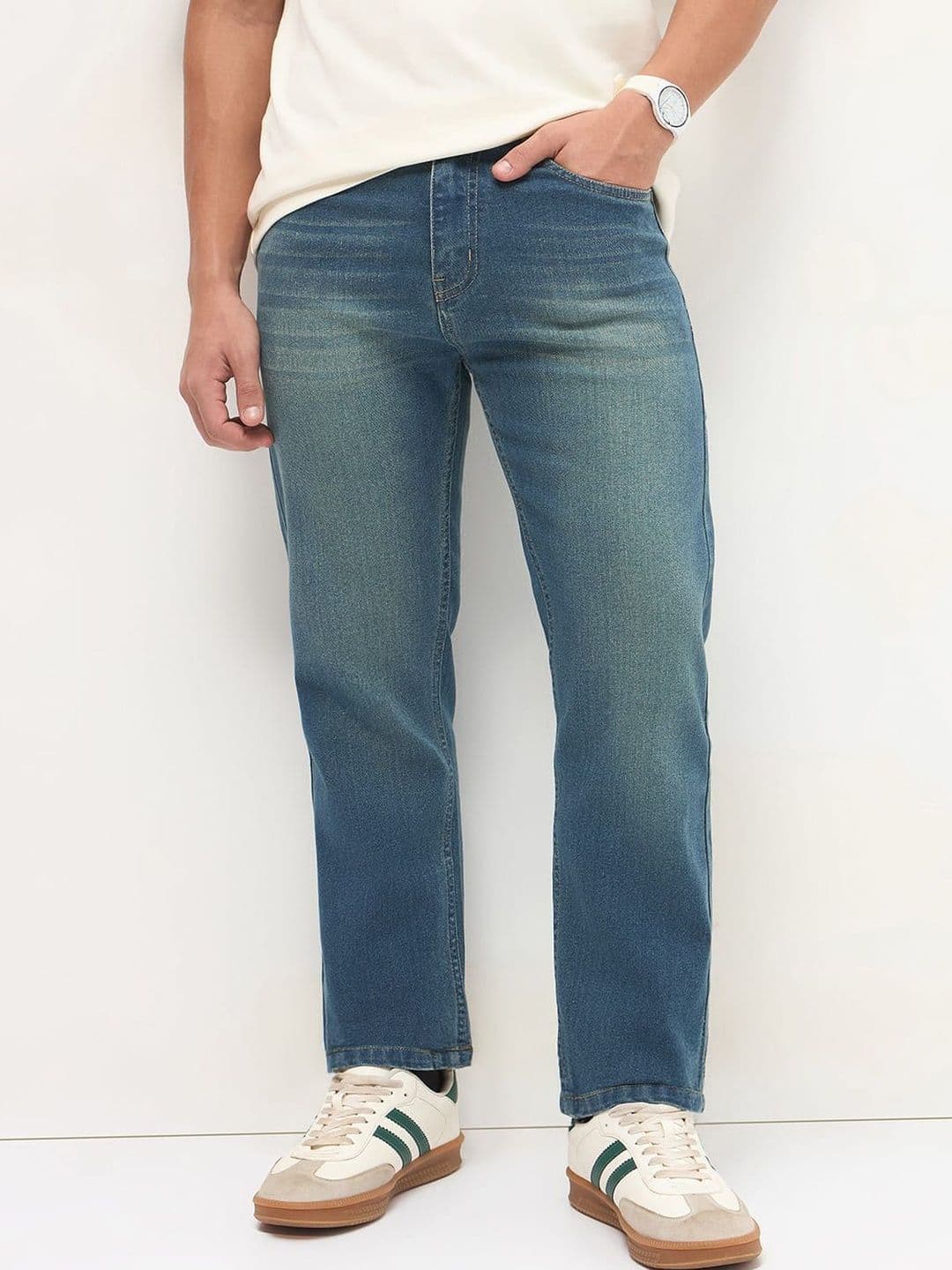 Urbano Fashion Men Regular Fit Mid-Rise Heavy Fade Stretchable Jeans - view 1