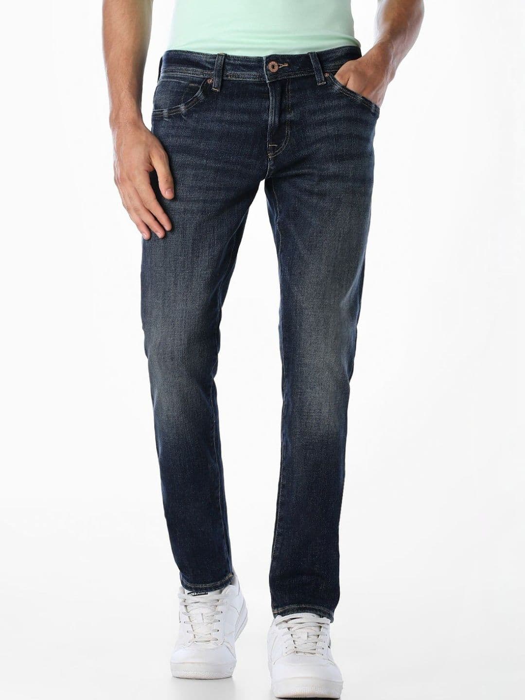 Jack & Jones Men Slim Fit Low-Rise Light Fade Stretchable Jeans - view 1