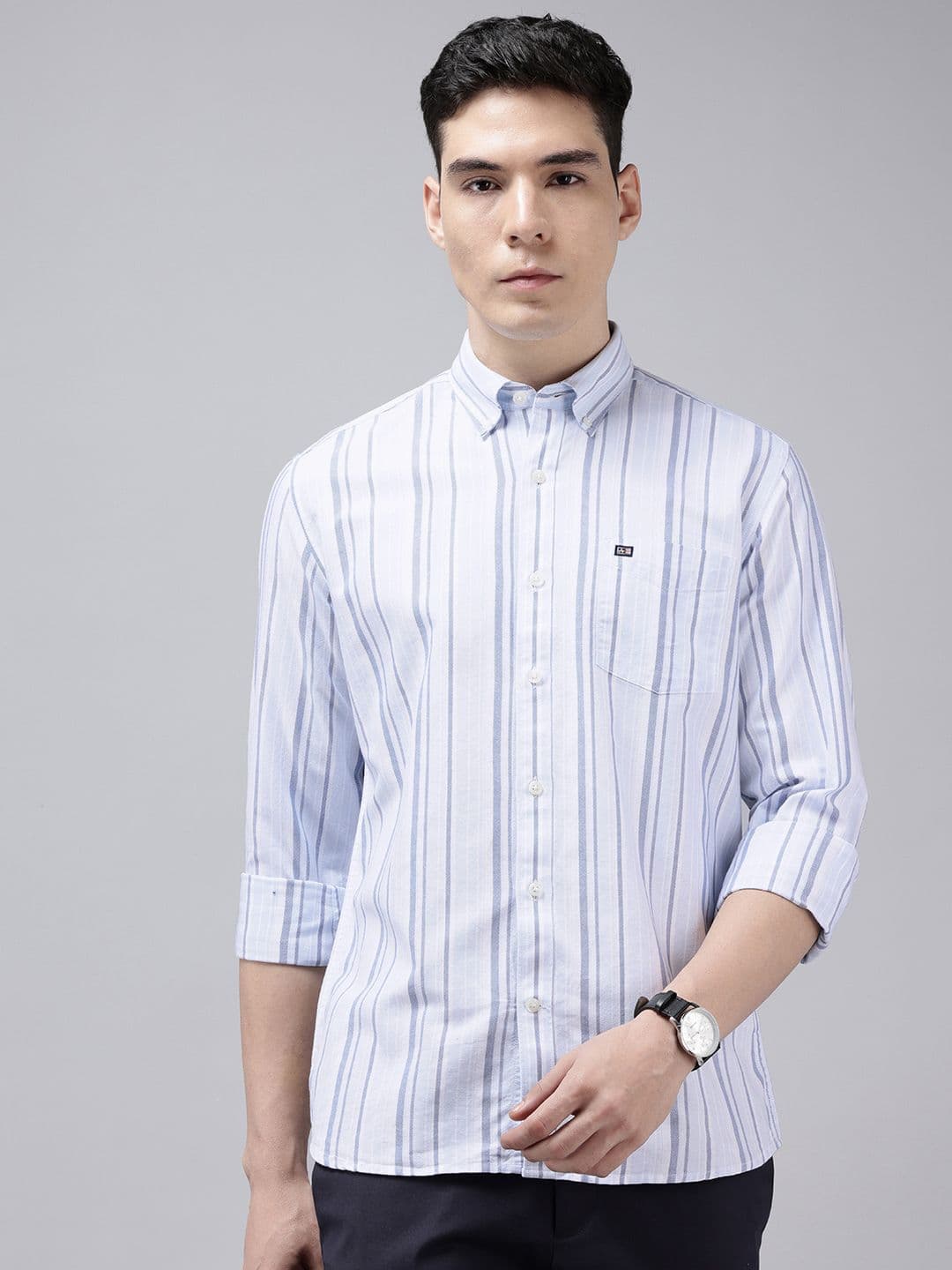 Arrow Sport Manhattan Slim Fit Multi Striped Pure Cotton Casual Shirt - view 1
