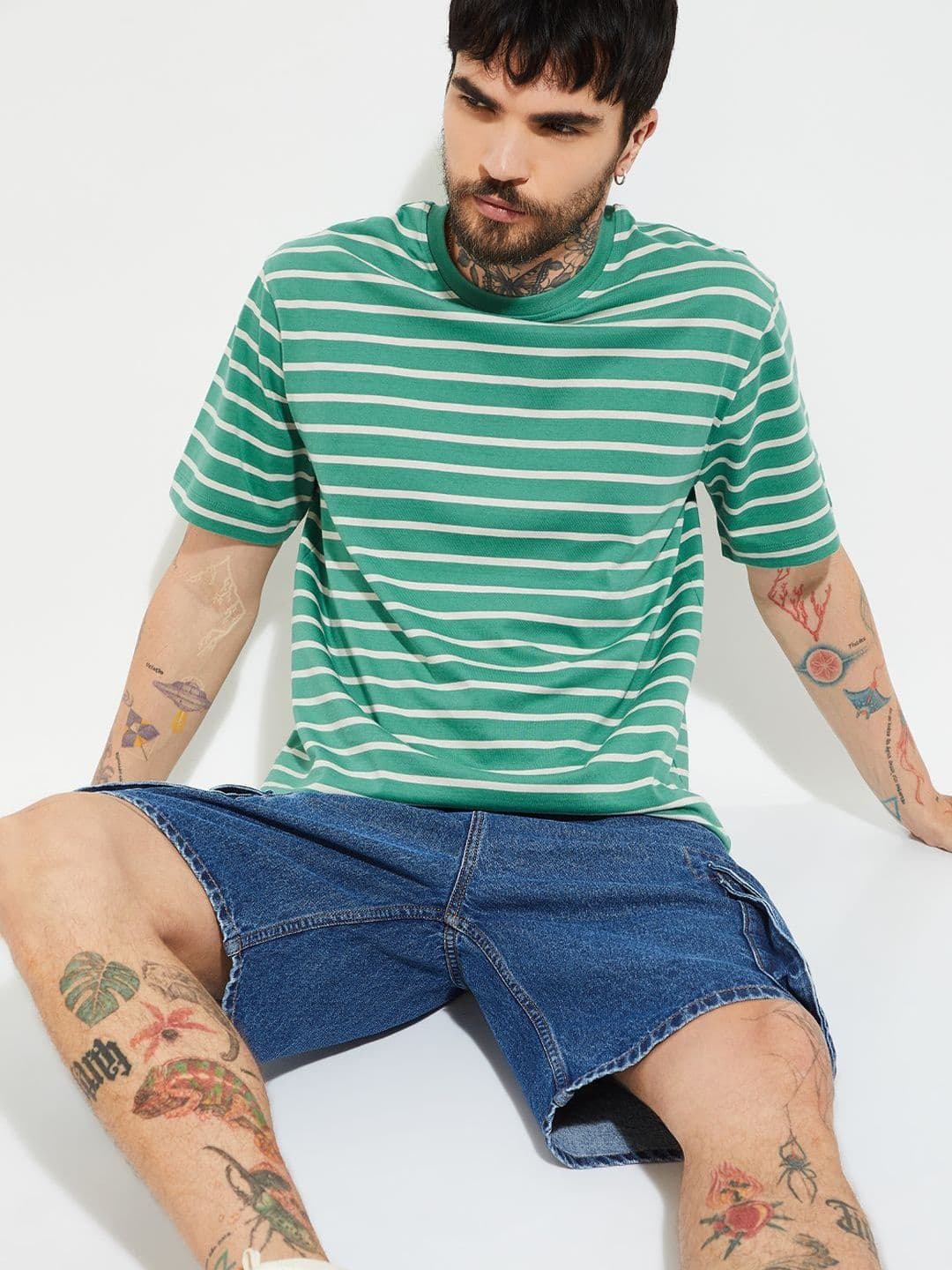 max Men Striped T-shirt
