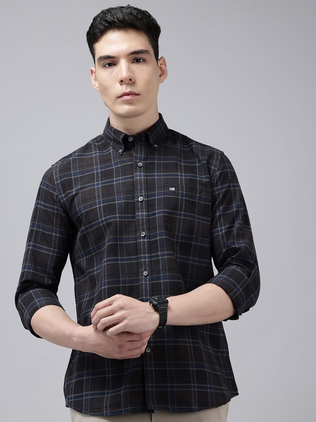 Arrow Sport Manhattan Slim Fit Checked Pure Cotton Casual Shirt - view 1