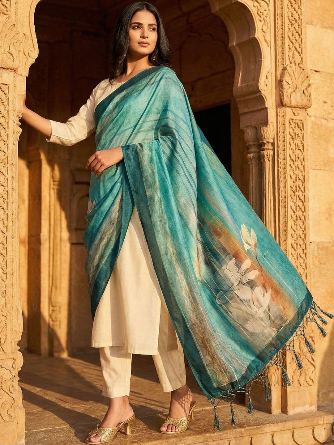Kaizen TEXO FAB Ethnic Motifs Printed Dupatta - view 1
